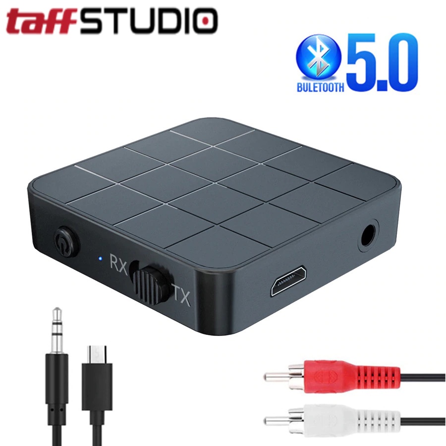 TaffSTUDIO 2 in 1 Audio Bluetooth 5.0 Transmitter &amp; Receiver 3.5mm - KN321 - Black