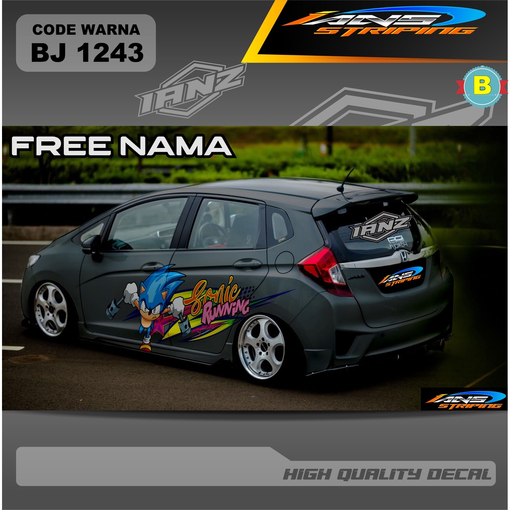 STIKER DECAL MOBIL HONDA JAZZ / VARIASI DECAL STICKER MOBIL FREE NAMA / SIKER DECAL TERMURAH