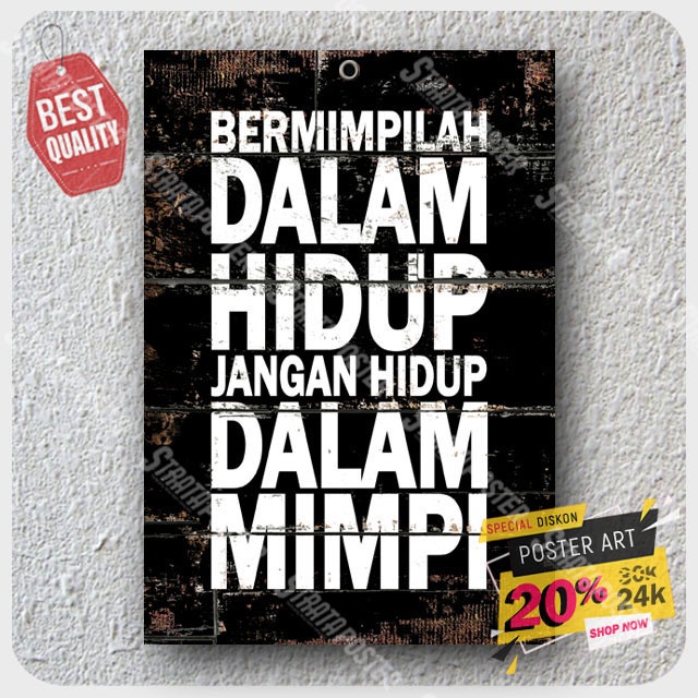 Pajangan dinding quotes - poster motivasi - hiasan dinding motivasi - poster dinding - 203036STA