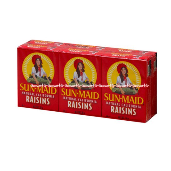 Sunmaid California Raisins Just Grapes Makanan Kismis Instan Isi 3