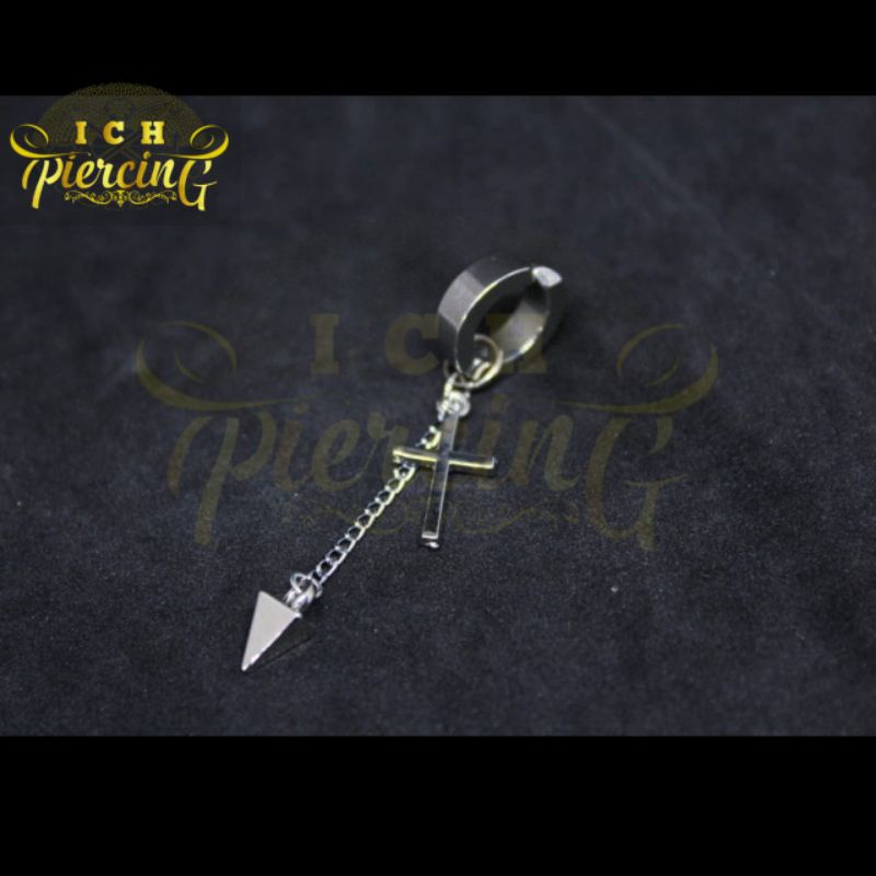 ANTING JEPIT KPOP / ANTING FAKE PRIA 3VARIASI / ANTING TITANIUM GANTUNGAN