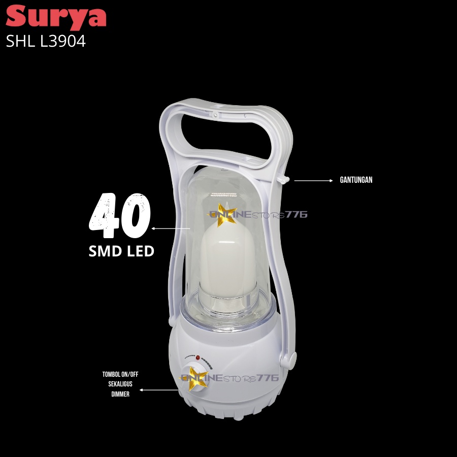 LAMPU EMERGENCY SURYA / SHL L3904 FROSTED / LAMPU EMERGENCY LED / EMERGENCY LAMP / SURYA / SHL 3904 FROSTED LED / RECHARGEABLE