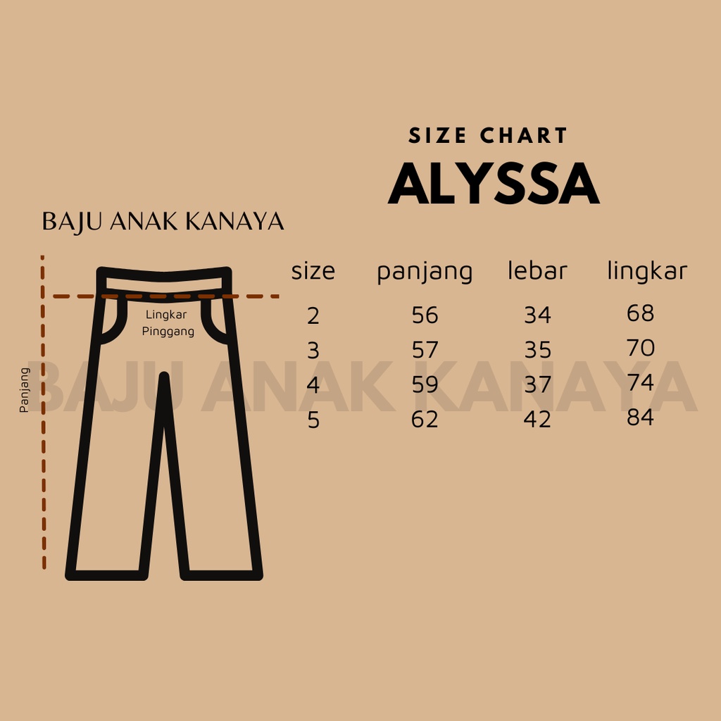 2-5th CELANA ANAK ALYSA CELANA ANAK PEREMPUAN by BOBOKIDS