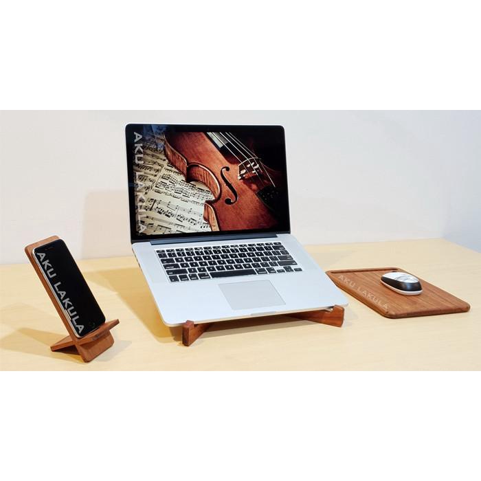 Dudukan Laptop Kayu / Tatakan Laptop Stand / Alas Laptop - [RiseX]