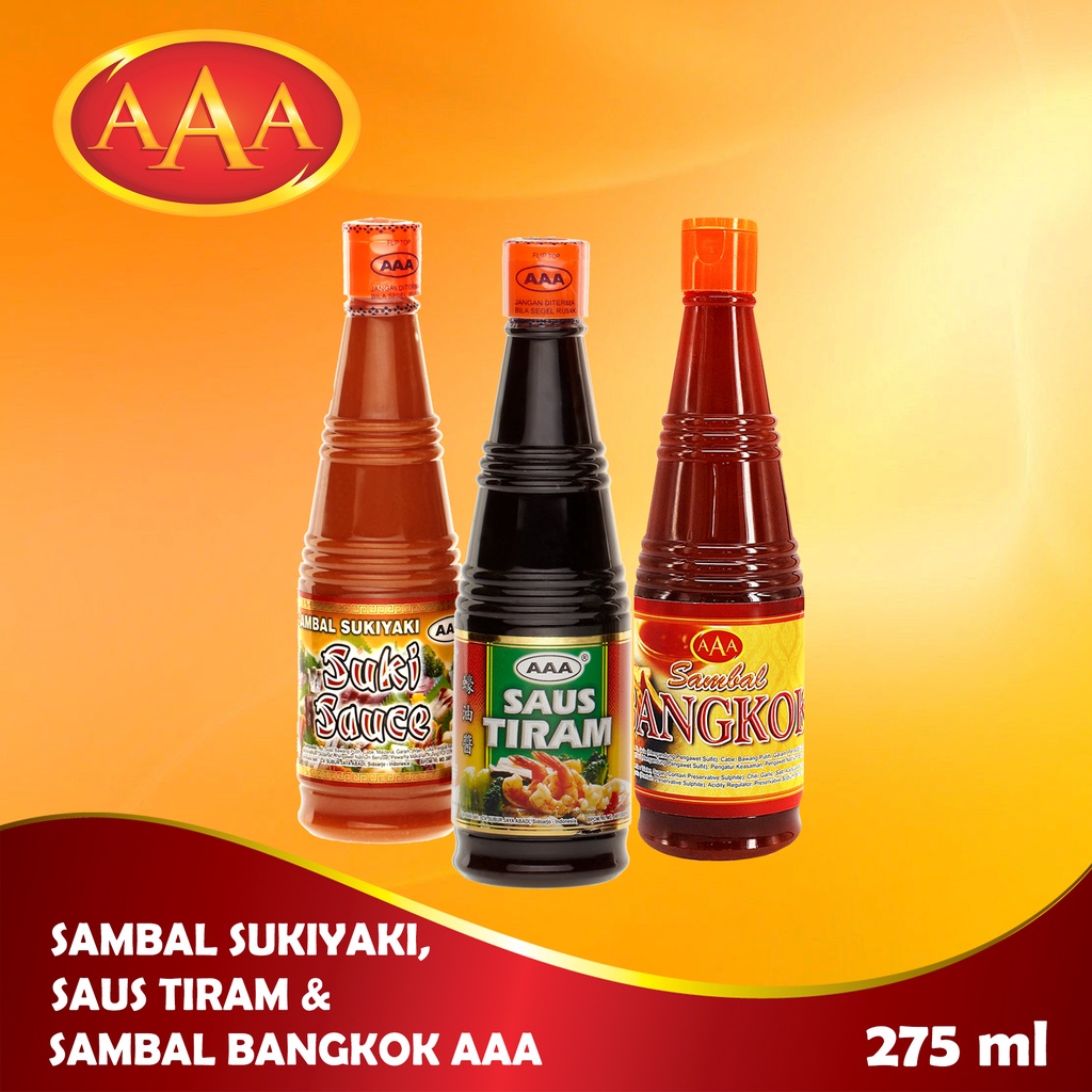 

Paket Hemat AAA Sambal Sukiyaki, Saus Tiram, Sambal Bangkok 275 ml