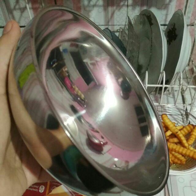 Mangkuk Mangkok Stainless 17.5cm China Bowl 2 Lapis Anti Panas Murah B