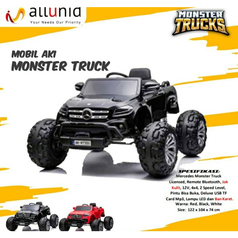 Mobil aki anak Mercedez Monster Truck 4WD  licensed