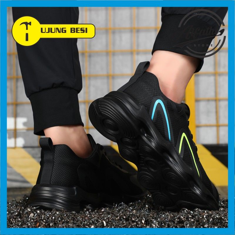 ALFathi Sepatu Safety Sneakers Sport New Arrival Guyisa Black Arches