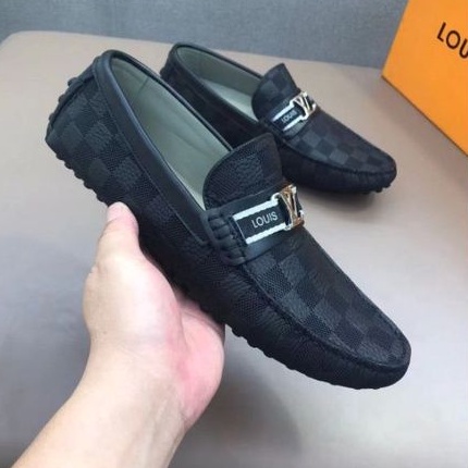 Sepatu lv loafer mirror quality pria casual slip on