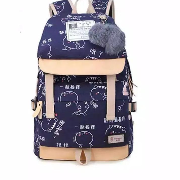 (PALING DICARI) GLORRIA Tas Sekolah untuk Anak Perempuan Perempuan Ransel Laptop Usb Ransel Anak-ana