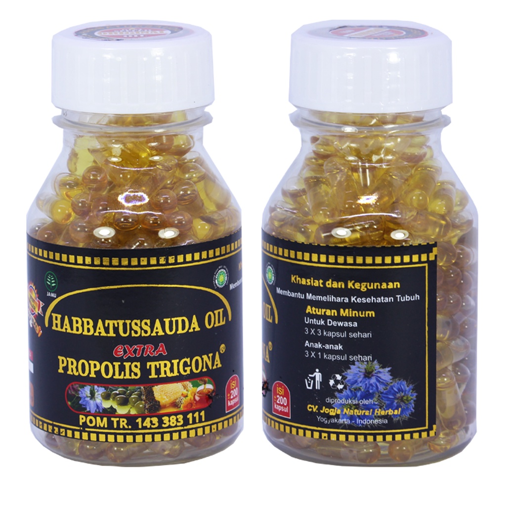 Habbatussauda Oil Extra Propolis Trigona | Habbatusauda  ijin BPOM Isi 200 kapsul lebih bagus dr UMS