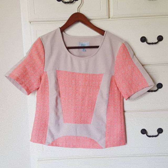 Jovonna Pink Tweed Crop Top UK Size 8