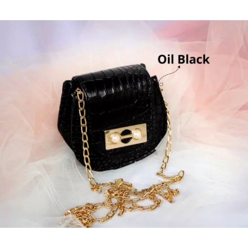 Mini Pearl Tas Selempang Mini Croco Wanita Kekinian Terbaru nanaue