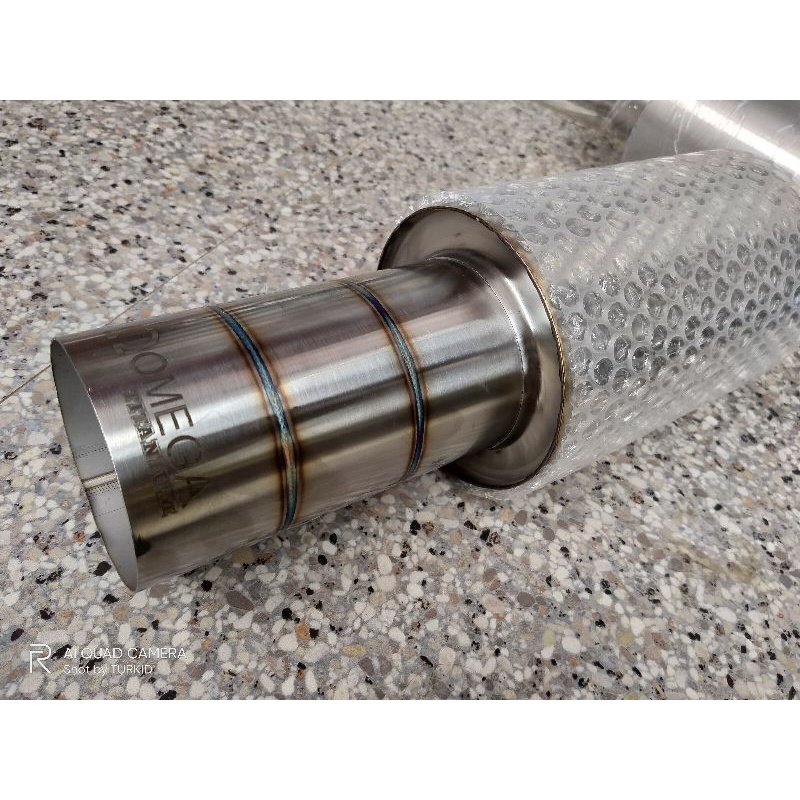 Knalpot Mobil Omega HKS Racing - Suara Kering Dan Bass Adem, Warna Titan, Material Stainless Tahan L