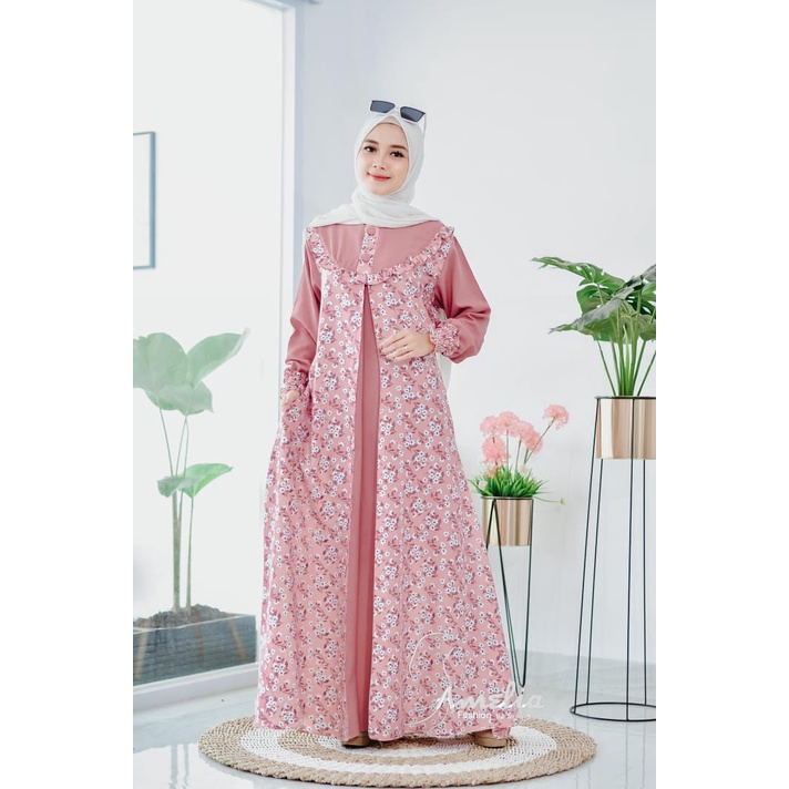 Gamis Melati STD abstrak etnik limitted dress model korea terbaru wanita terkini ootd fashion reseller dropship hits