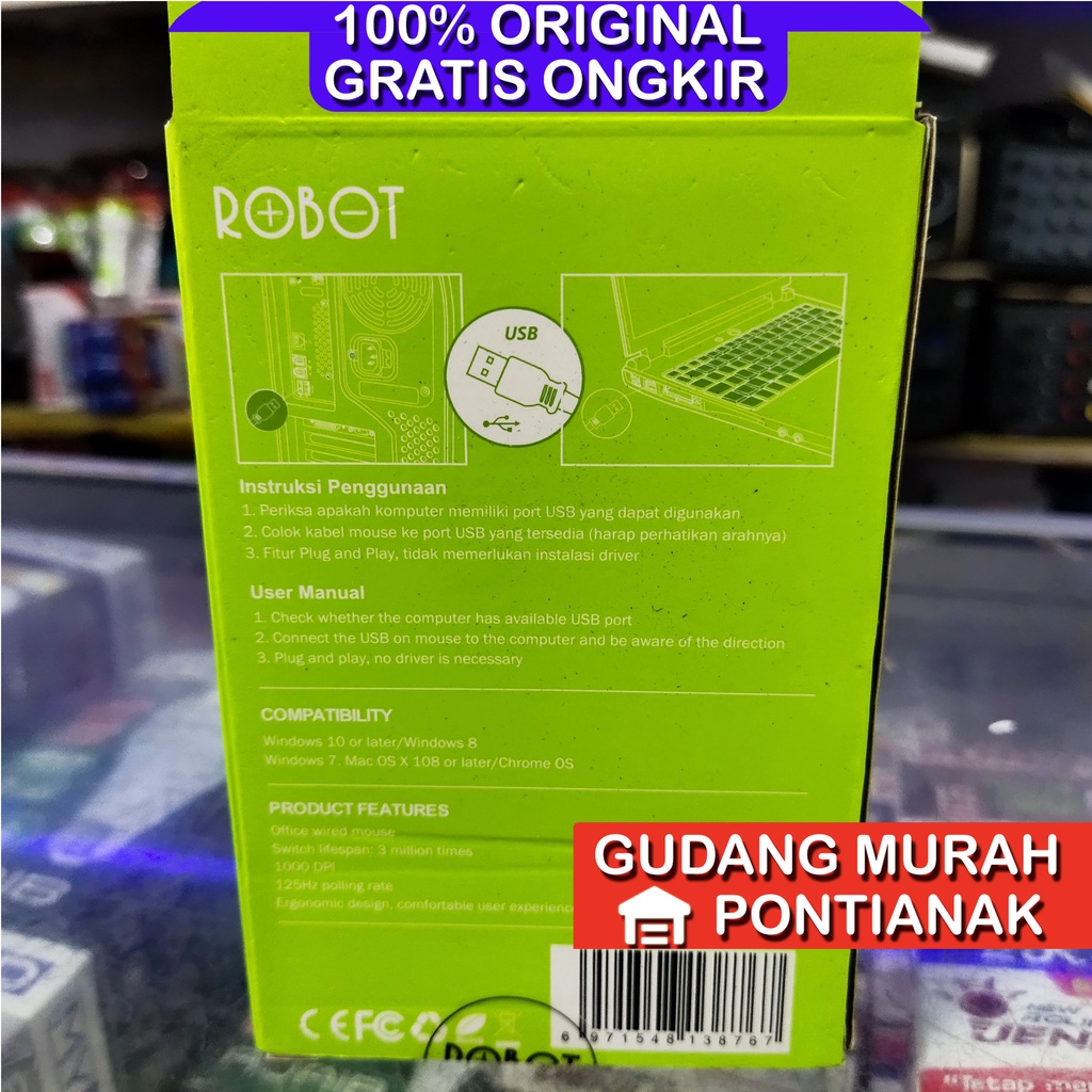 Mouse ROBOT kabel untuk PC komputer Laptop M120