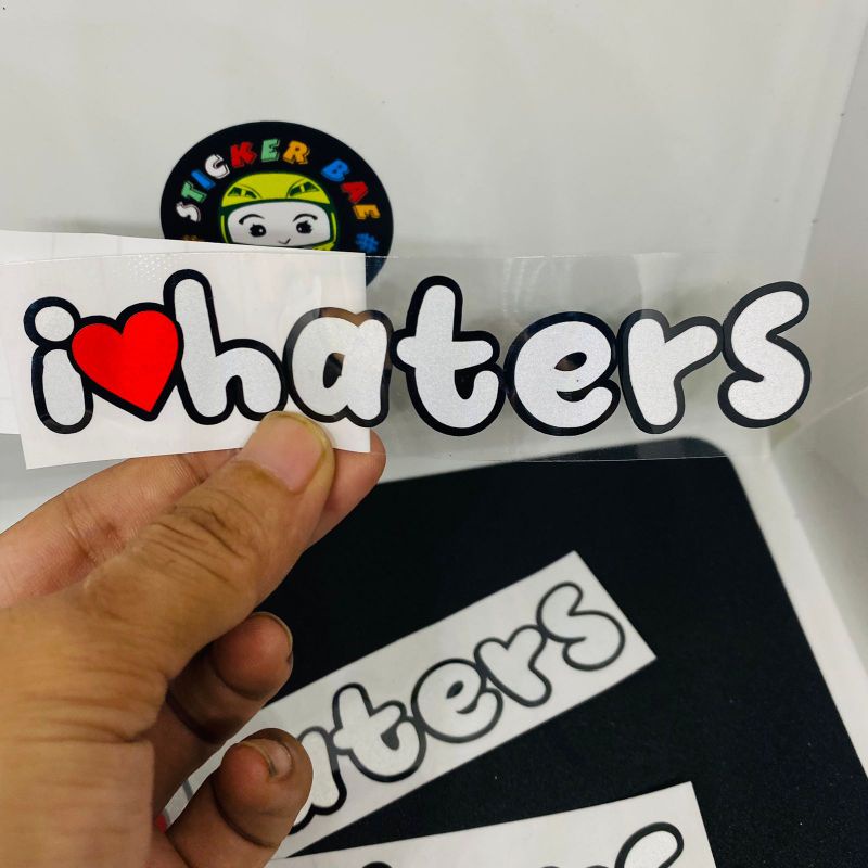 Sticker i love haters cutting stiker