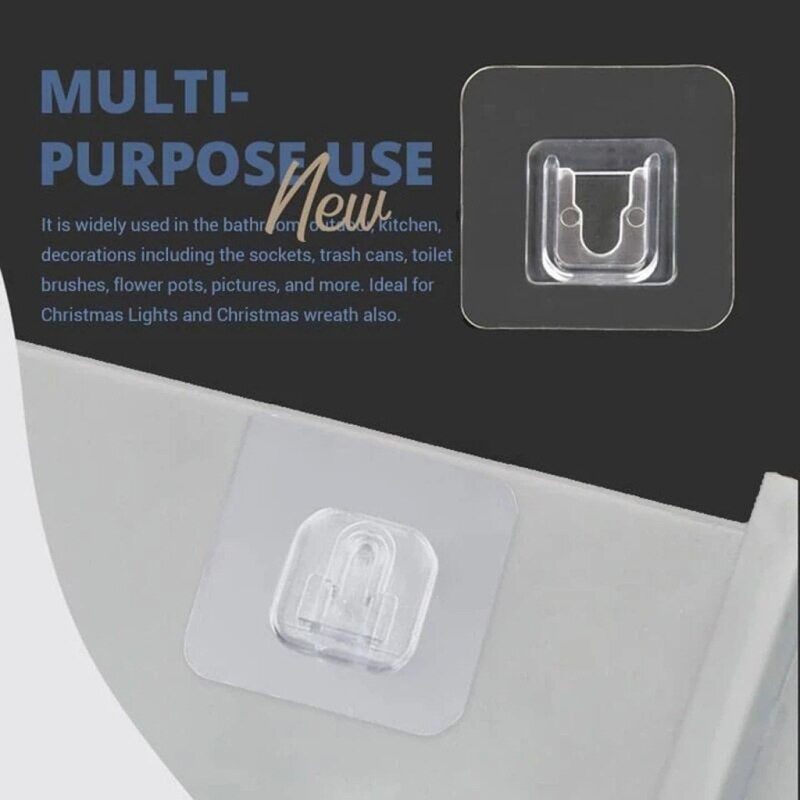 GHDS Gantungan Hook Tempel Dinding 2 Sisi Double-sided Adhesive Wall Hooks Fleksibel 1 Pasang