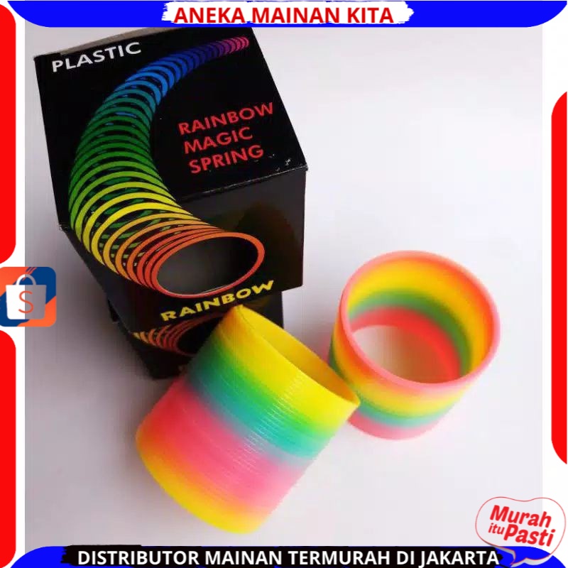 Mainan magic spring rainbow mainan anak Spring Toys 5,5cm Spiral Per Pegas Mainan Keren Warna Menarik