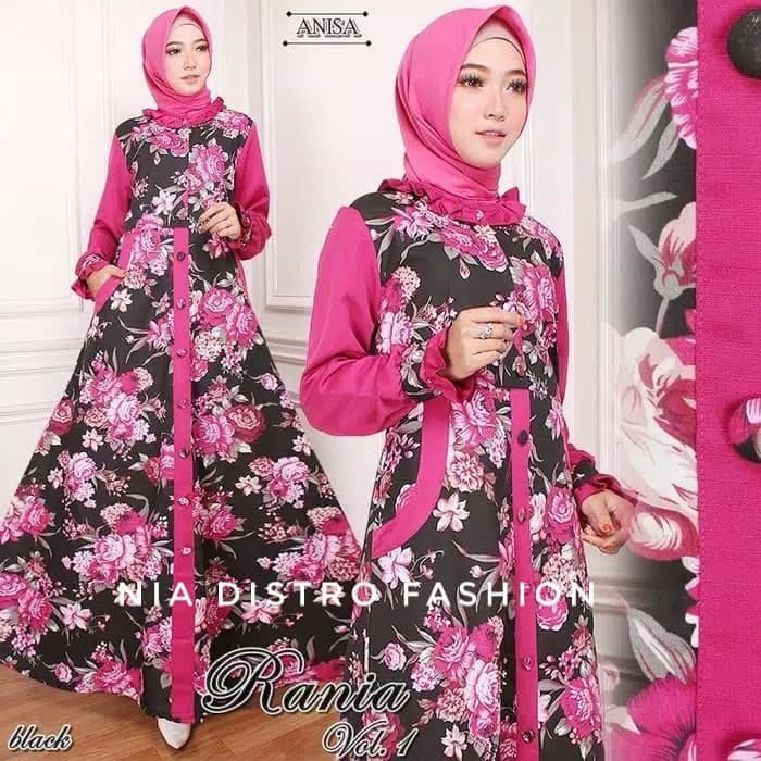 Gamis Syari Fashion Muslim Original Rania Dress Muslim Wanita Terlaris