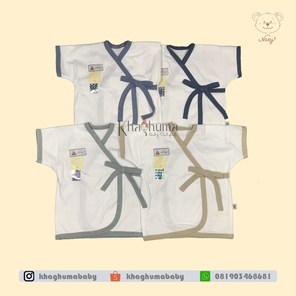 NARY Kimono Pendek Putih List Denim Newborn