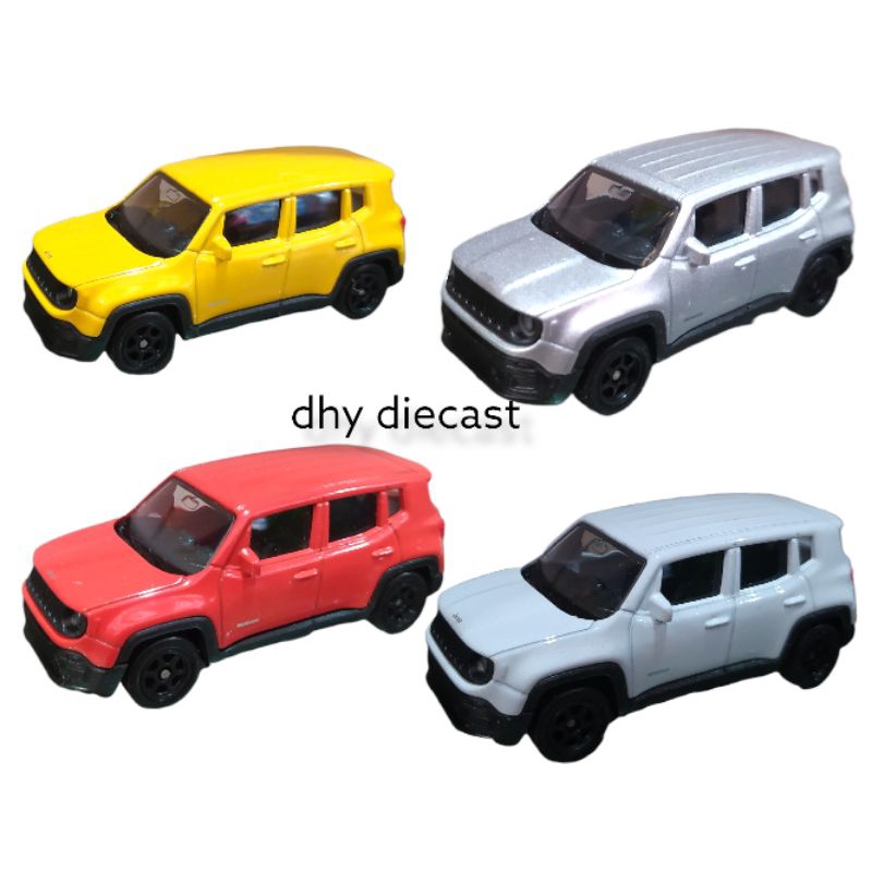 Diecast Miniatur Welly Jeep Renegade Sport Trilhawk Skala 1:60 Mobil Mobilan Die cast