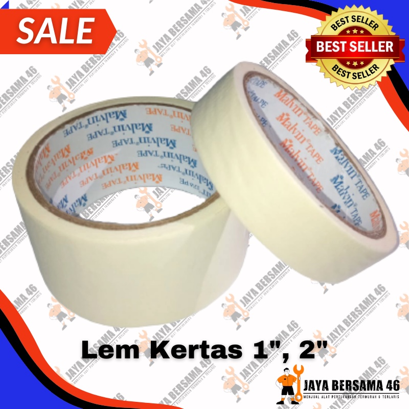 LEM LAKBAN KERTAS MALVIN / MASKING TAPE / SOLATIP KERTAS / ISOLASI SELOTIP LEM KERTAS