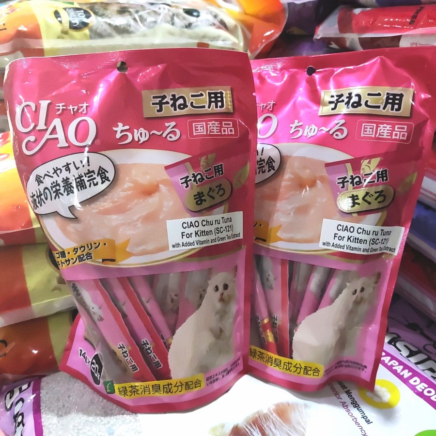 CIAO SNACK KUCING 20PCS CIAO CHU RU TUNA - FOR KITTEN (SC-121)