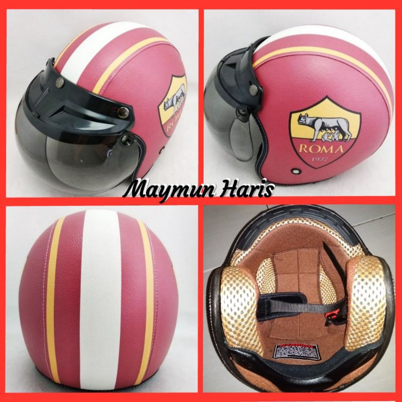 Helm Bogo Retro dewasa motif ROMA