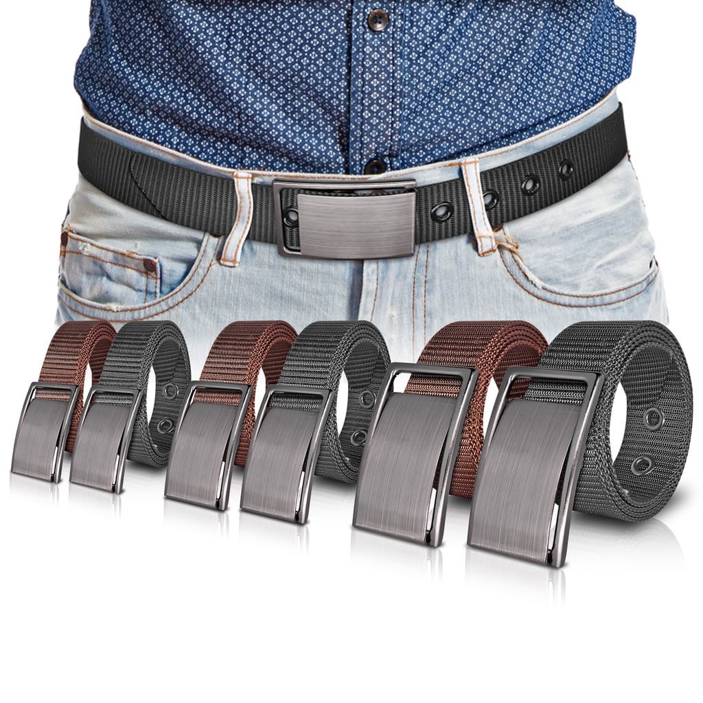 Ikat Pinggang Pria Nilon Kanvas Model Jarum Sabuk Pria Gesper Men Belt S062