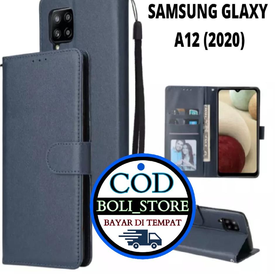 Trendy CASE FLIP CASE KULIT FOR SAMSUNG GALAXY A12 2020 - CASING DOMPET-FLIP COVER LEATHER-SARUNG HP