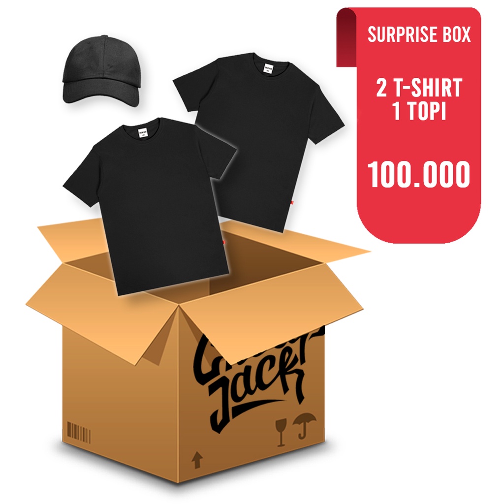 CHEAPJACK - SURPRISE BOX (TSHIRT 2 PCS + TOPI 1 PCS)