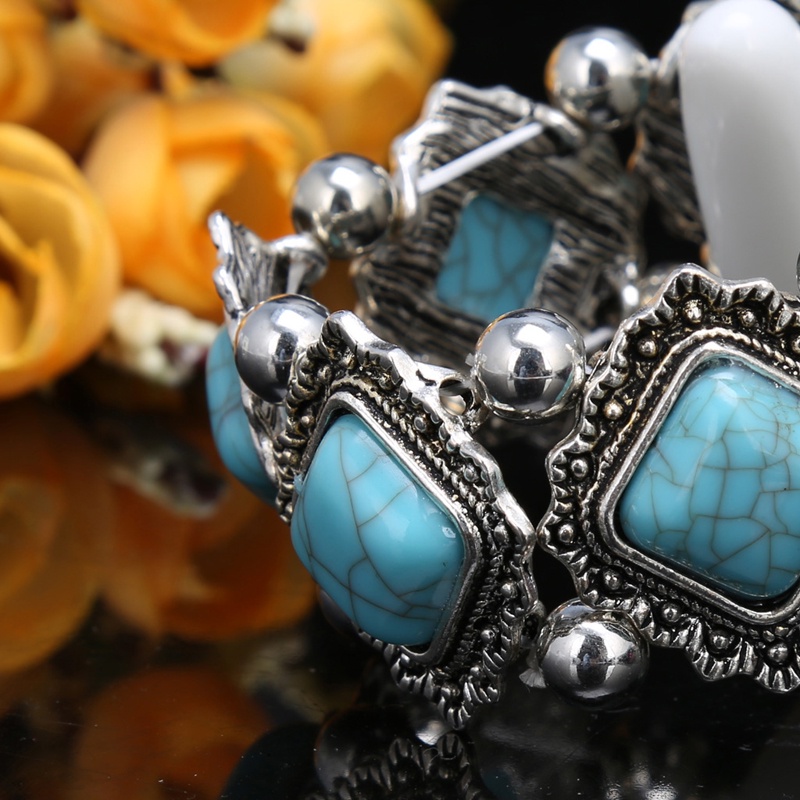 Gelang Turquoise Handmade Gaya Bohemia Untuk Wanita