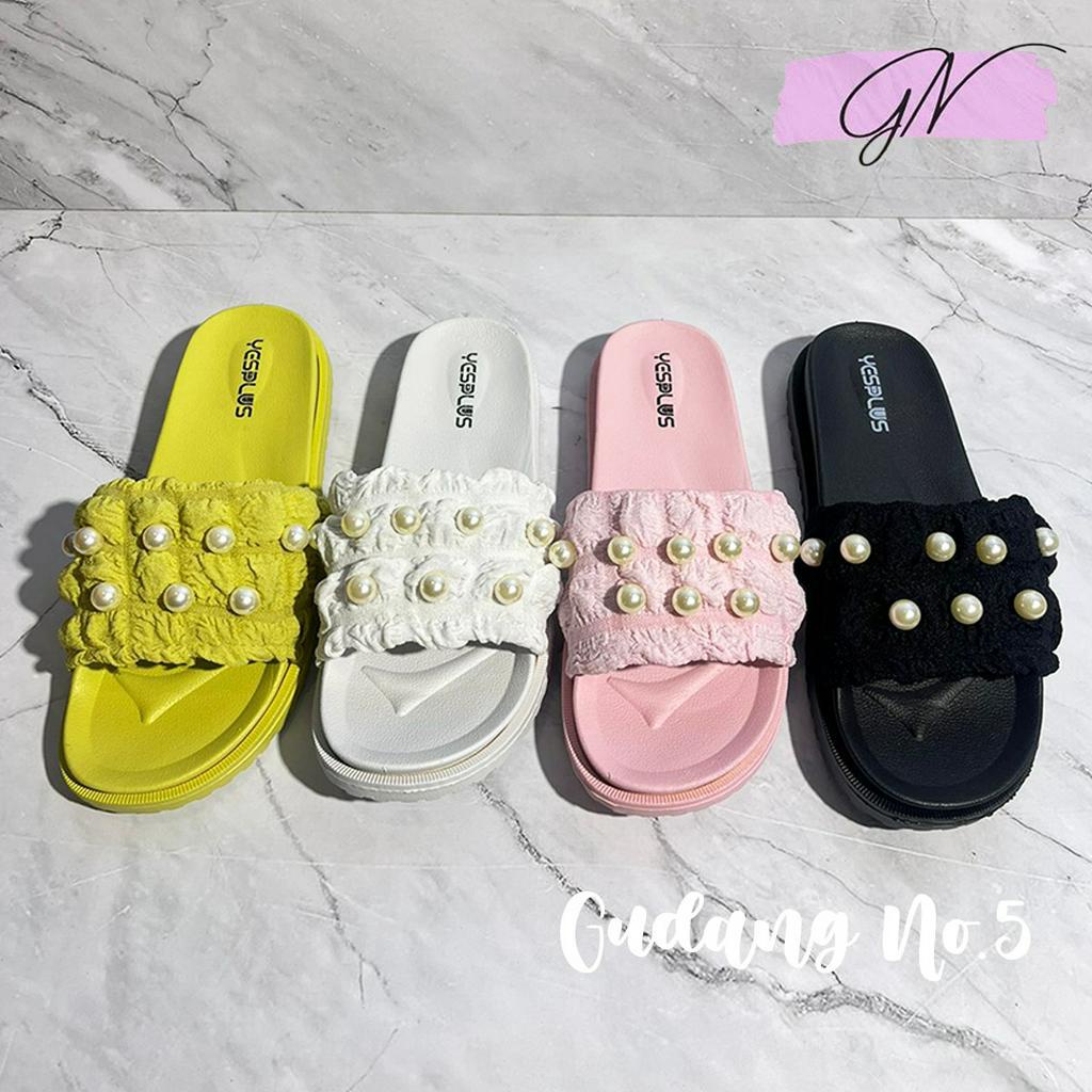 GN-1818 Sandal Selop Korean Style Fashion Wanita Model Mutiara Import Yesplus PCU