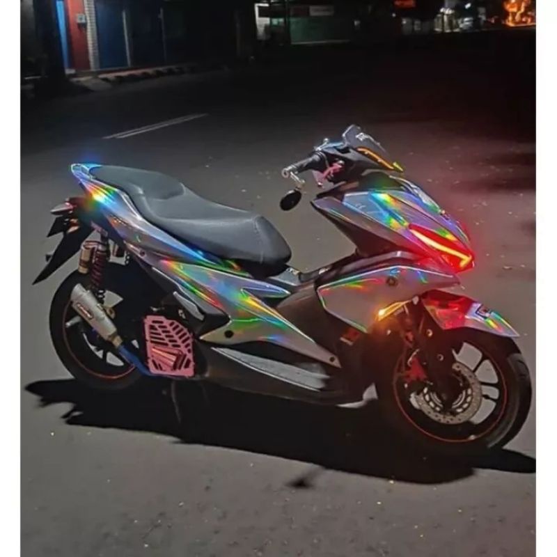 Sticker Skotlet Laser Chrome Putih Lentur Sticker Hologram Pelangi Skotlet Hologram