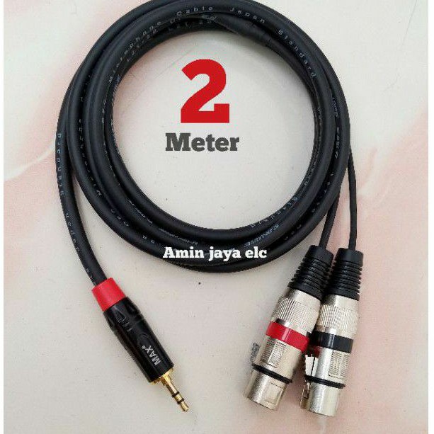 Jack audio 3,5 to dual xlr female kabel canare 2 meter