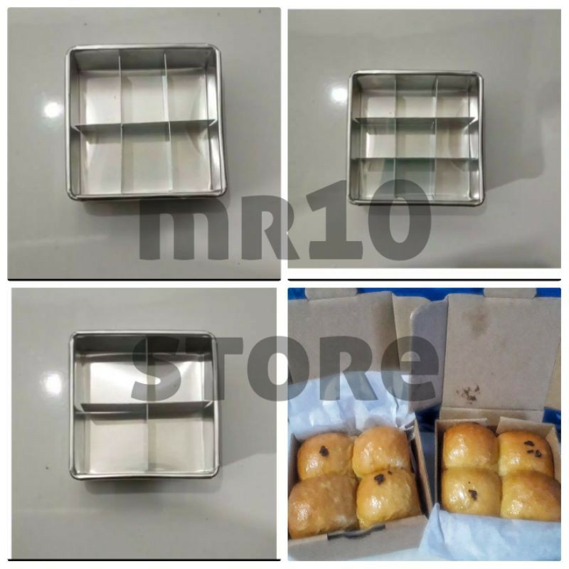 Loyang Brownies Sekat 10x10x4/loyang Roti Unyil/ Loyang Sekat Mini