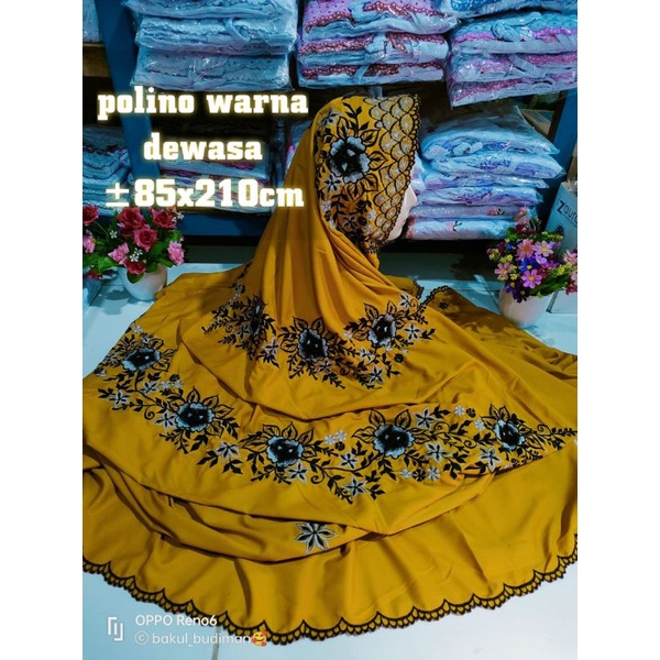 Mukena Terusan Polino dewasa warna kuning
