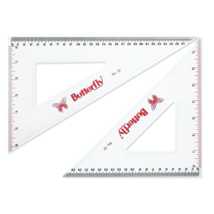 

Produk Unggulan Penggaris Segitiga Butterfly Set No.10 Isi 2 Ruler Siku Triangular Sale!!!