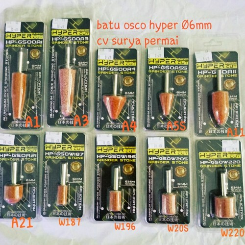 BATU OSCO GERINDA BOTOL TANGKAI MOUNTED STONE HYPER KINIK A3 A 3 6 MM