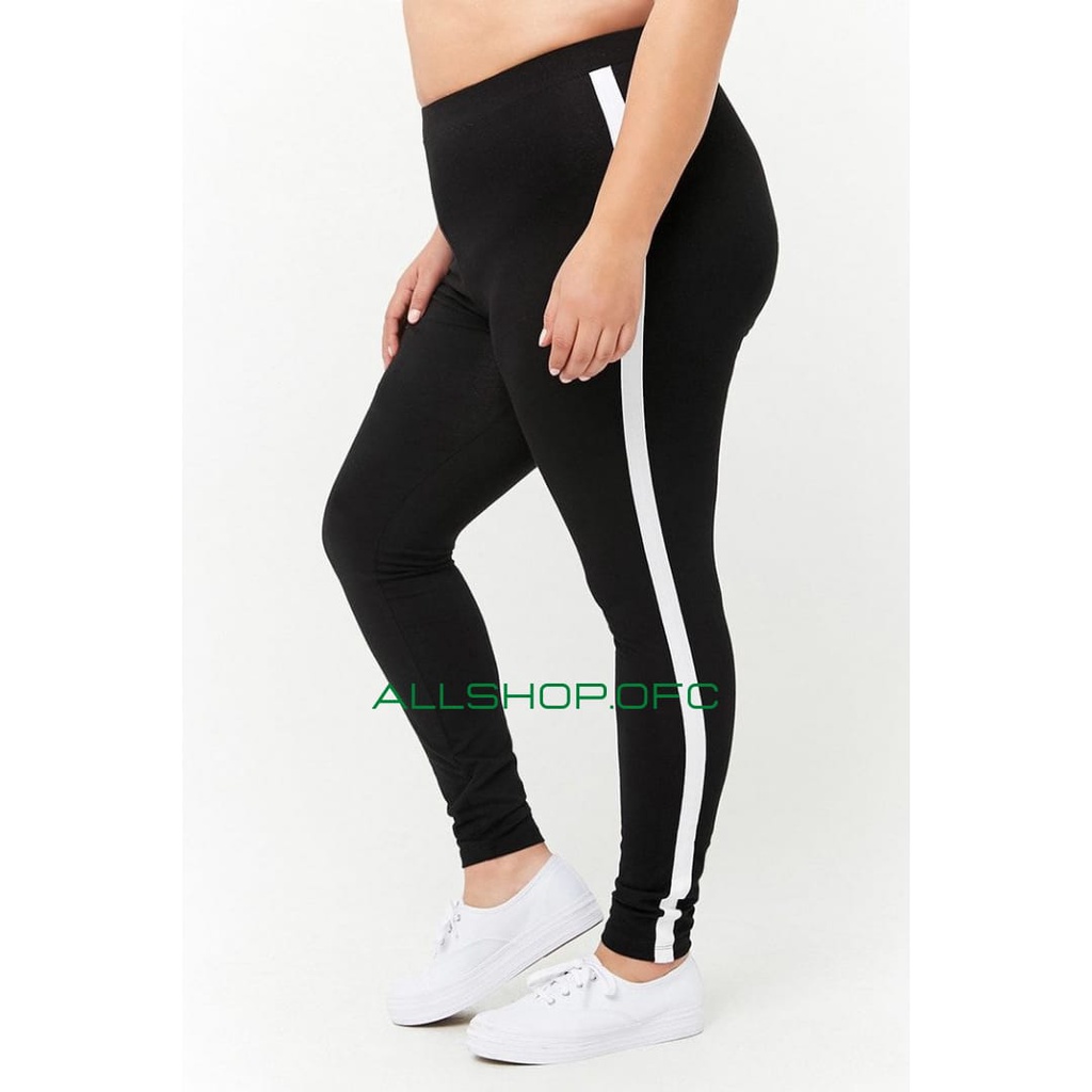 Celana Legging Leging Lejing Sport Panjang Motif Garis Standar Jumbo