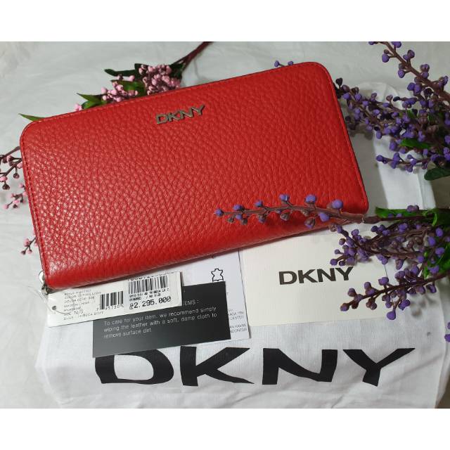 Dompet kulit wanita DKNY red original