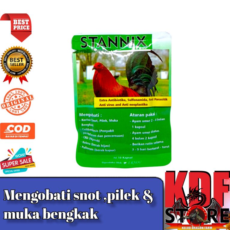 Obat Ayam STANNIX STANIX Mengobati Snot Ngorok CRD Muka Bengkak Berak Kapur