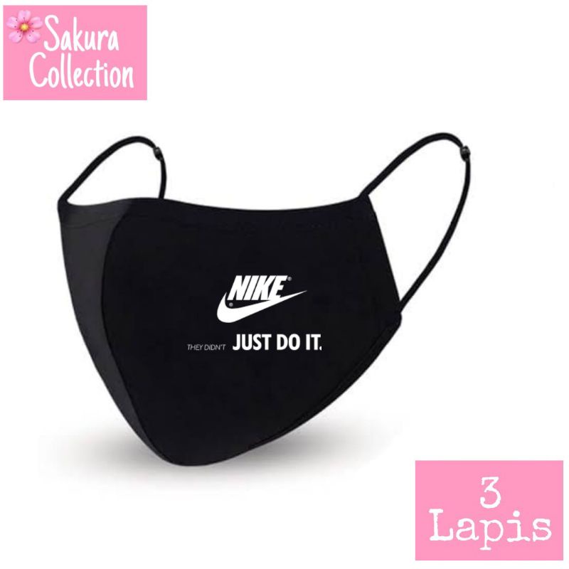 Masker NIKE kain 3PLY / masker kain 3 ply / 3 lapis headloop earloop / masker KN95