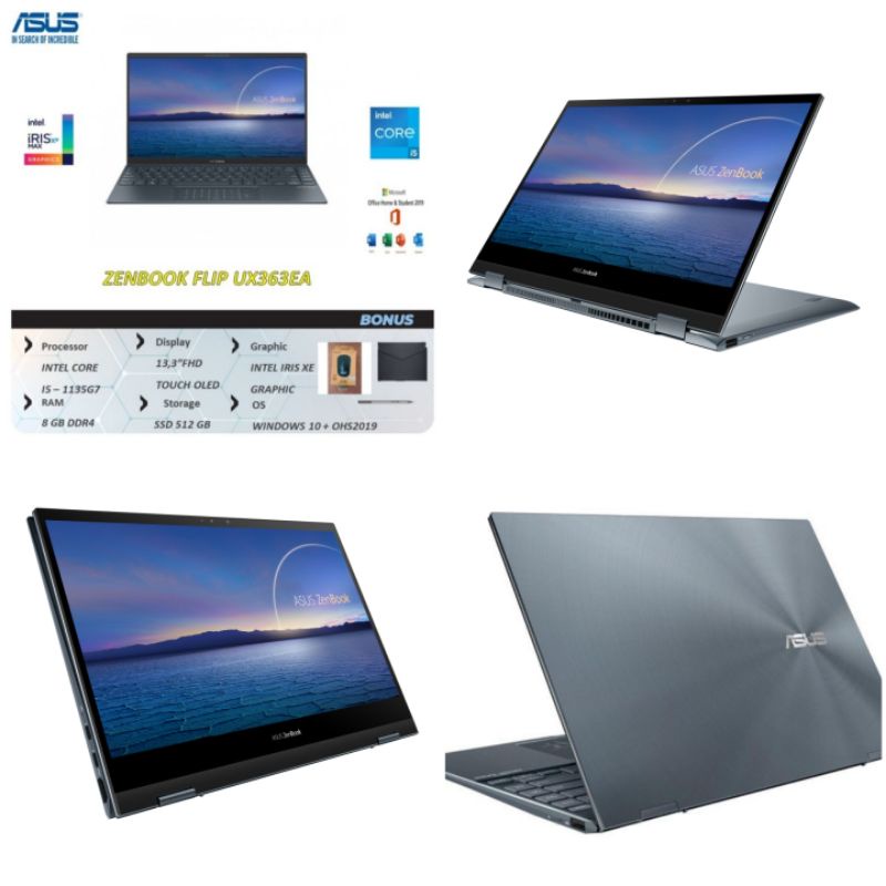 ASUS Zenbook Flip 13 8/512 GB SSD IRIS UX363EA EM501TS Touch i5 1135G7