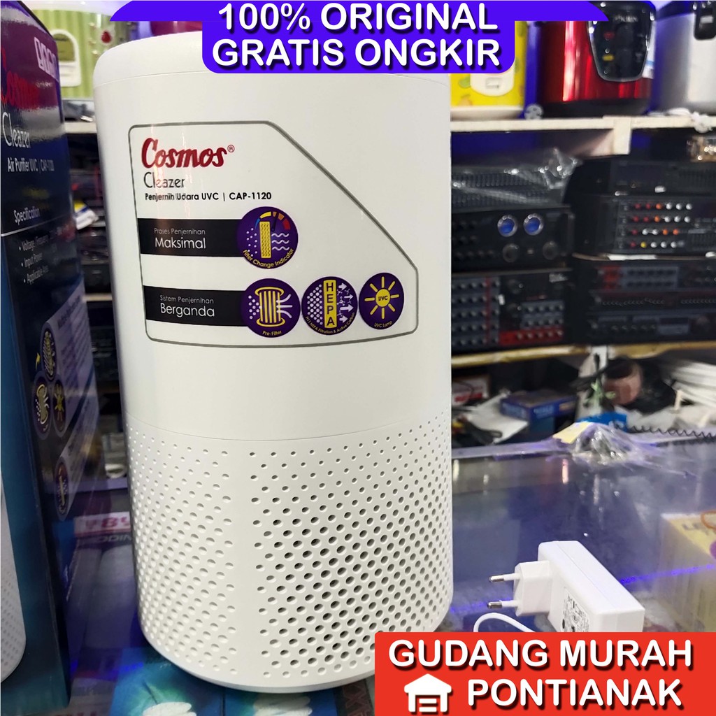 Air Purifier Cosmos PEMBERSIH VIRUS dengan Hepa Filter dan UVC Sistem Penjernihan Ganda CAP-1120