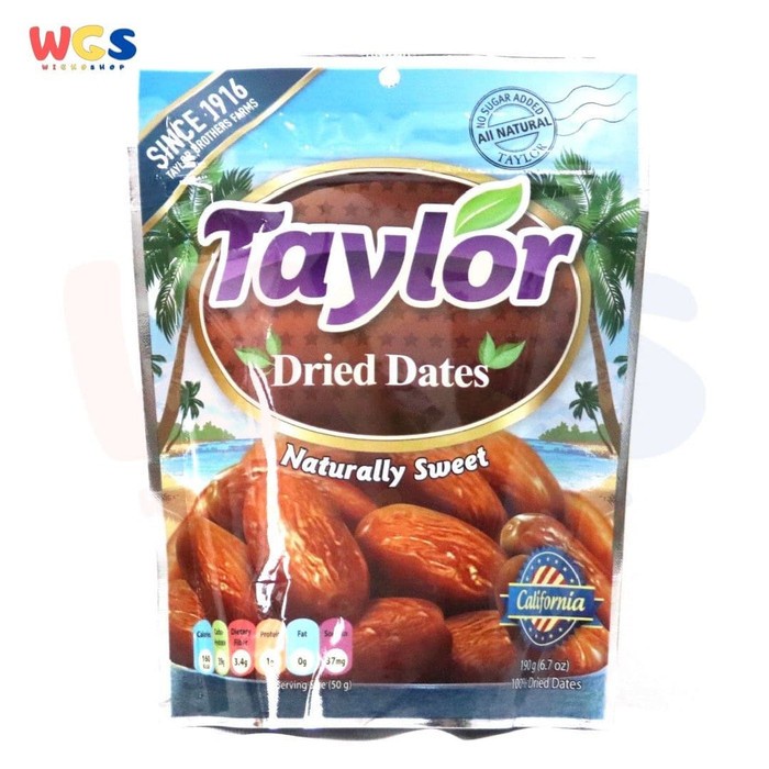 

Taylor Dried Dates Naturally Sweet USA California 190 gr - Buah Kurma