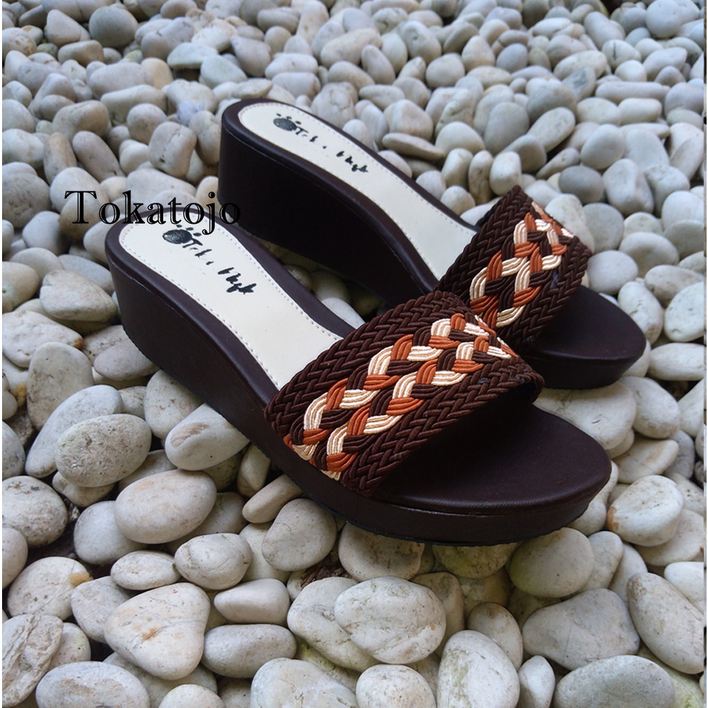 Sandal wedges wanita terbaru/sandal wedges turky/sandal wanita terbaru realpict hak 5 cm