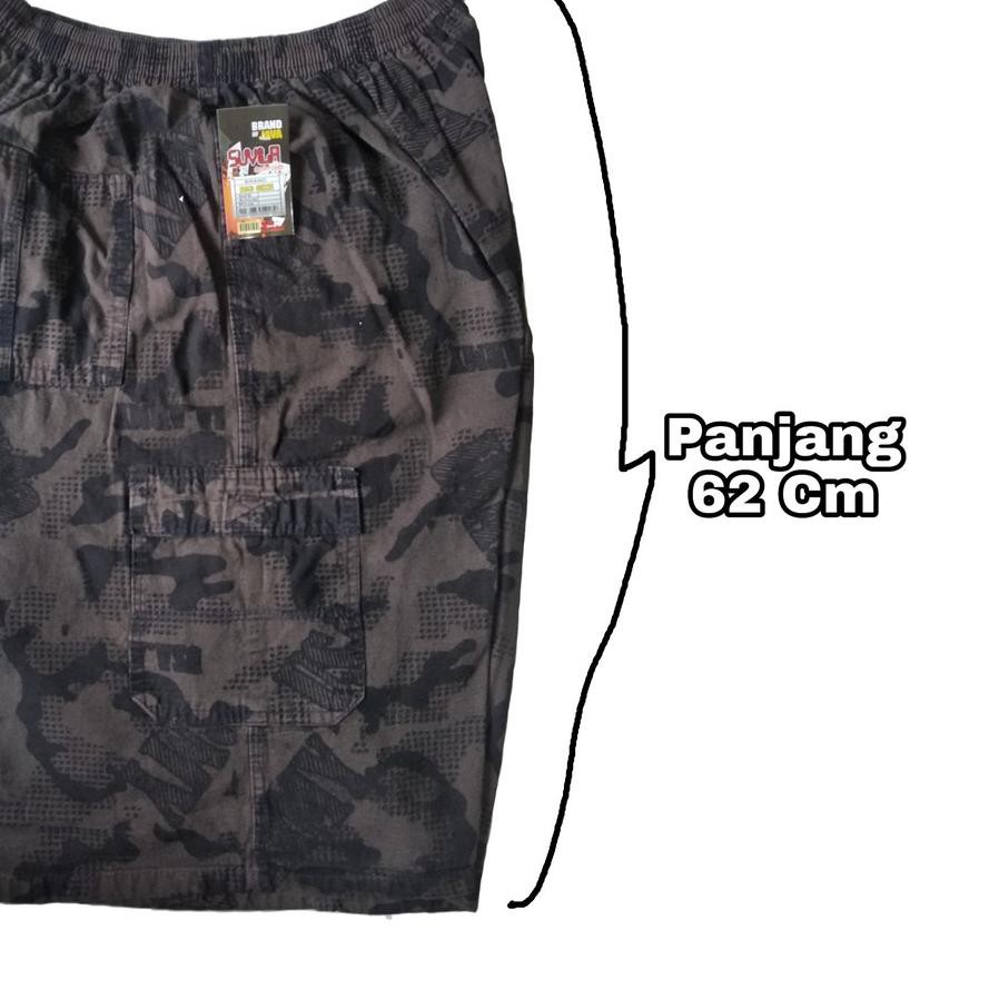JUE474 Celana Pendek Kain Tebal JUMBO Big Size XXXL Pria Dewasa Suvila Motif Doreng US ARMY ,.,,,,,