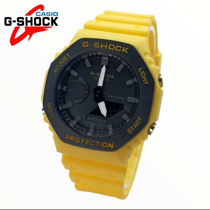 JAM TANGAN PRIA WANITA GSHOCK G SHOCK GA2100 STRAP KUNING YELOW